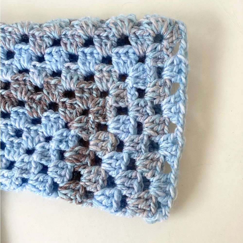 Sweater Beanie Hat Set Hand Crafted Baby Blue Tan Kimono